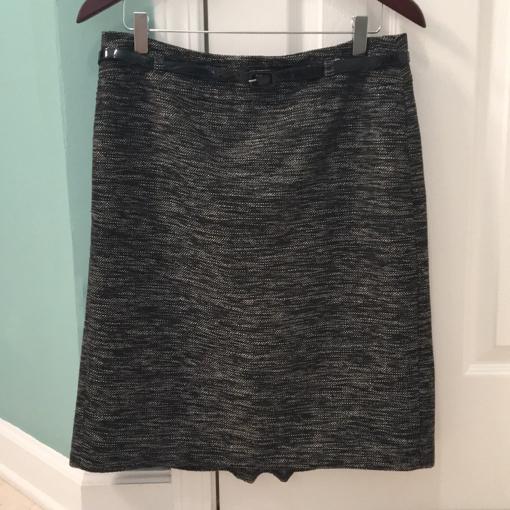 Ann Taylor Marled Tweed Belted Suit Skirt
